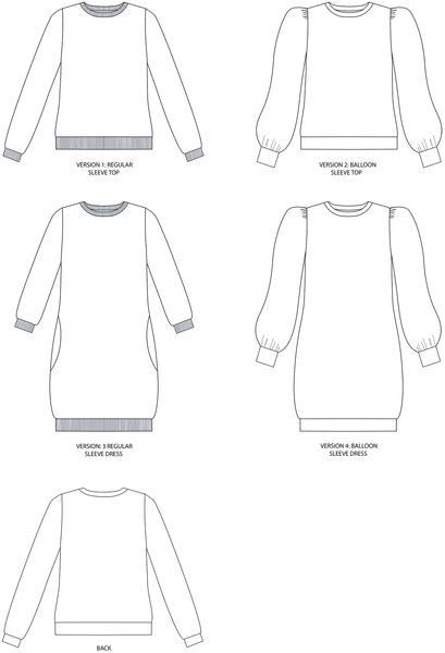Sew a Billie Sweatshirt or Sweater Dress