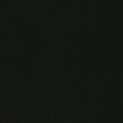 Corduroy 14 Wale in Black Fabric Robert Kaufman