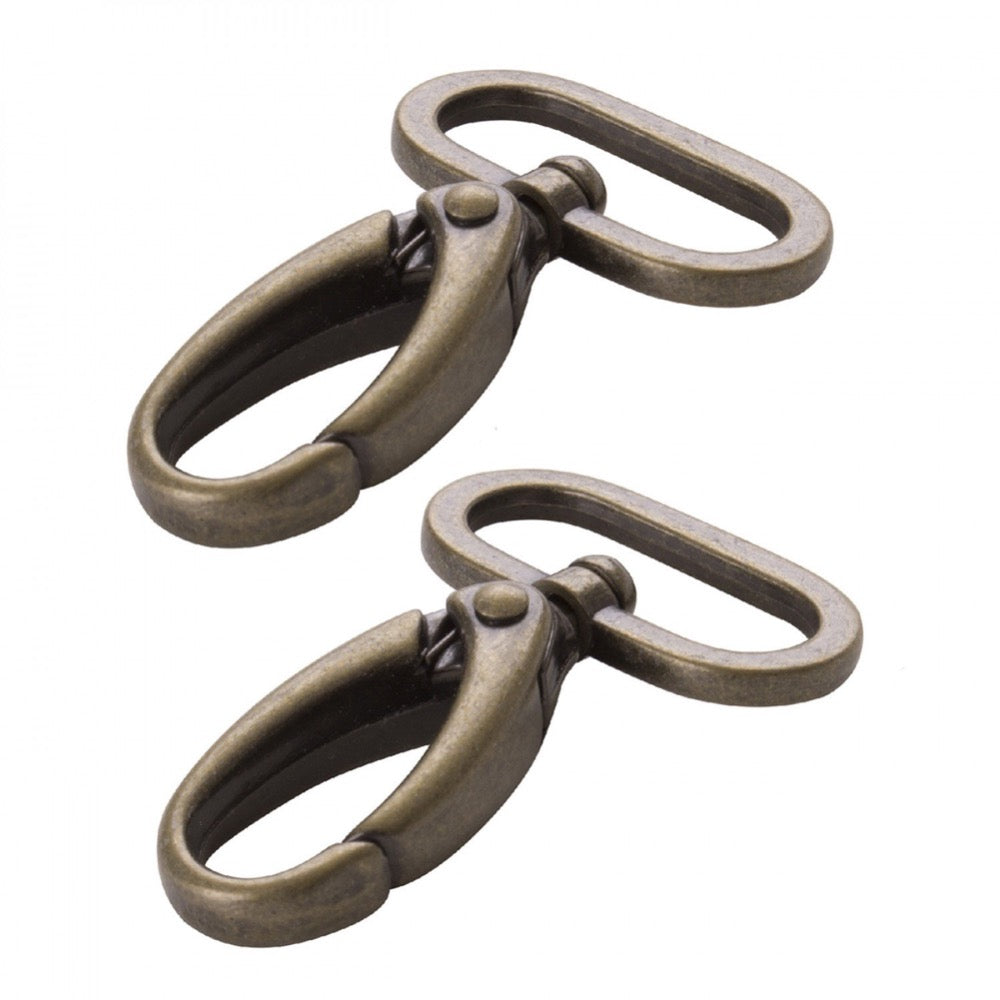 1-1/2 inch Swivel Hook (Set of 2) - Antique Brass