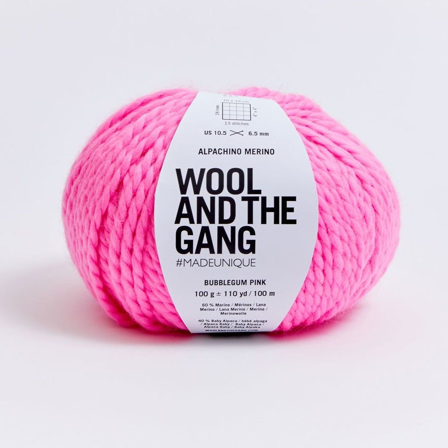 Wool and the Gang Alpachino Merino Yarn Wool and the Gang Bubblegum Pink