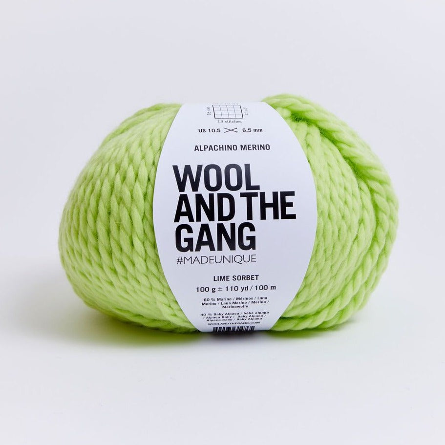 Wool and the Gang Alpachino Merino Yarn Wool and the Gang Lime Sorbet