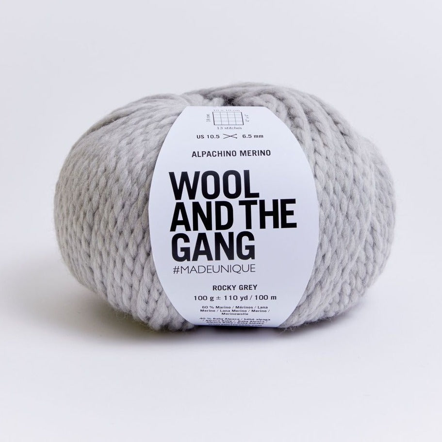 Wool and the Gang Alpachino Merino Yarn Wool and the Gang Rocky Grey AM