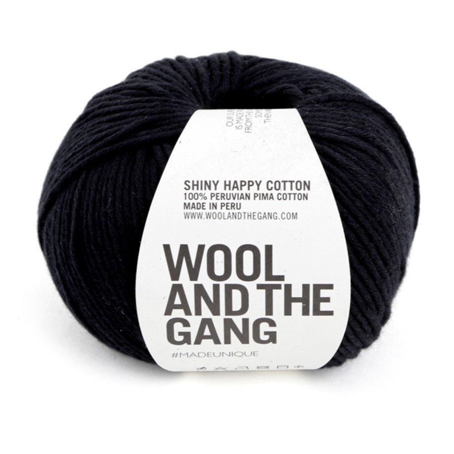 Shiny Happy Cotton Yarn Wool and the Gang Cinder Black Cotton