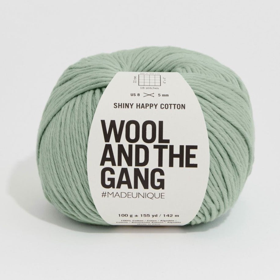 Shiny Happy Cotton Yarn Wool and the Gang Eucalyptus Green Cotton