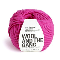 Shiny Happy Cotton Yarn Wool and the Gang Hot Pink
