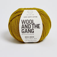 Shiny Happy Cotton Yarn Wool and the Gang Moss Green Cotton