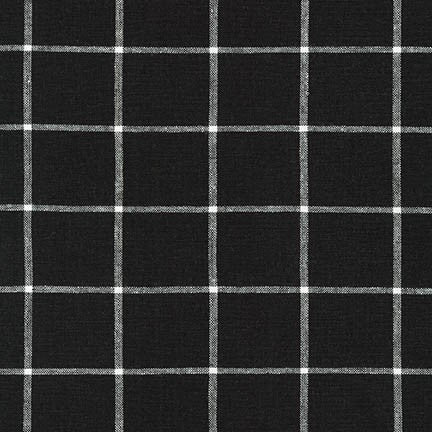 Essex Yarn Dyed Classic Wovens Checkerboard in Black/White Fabric Robert Kaufman