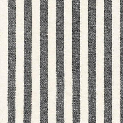 Essex Yarn Dyed Classic Wovens Stripes in Black/White Fabric Robert Kaufman