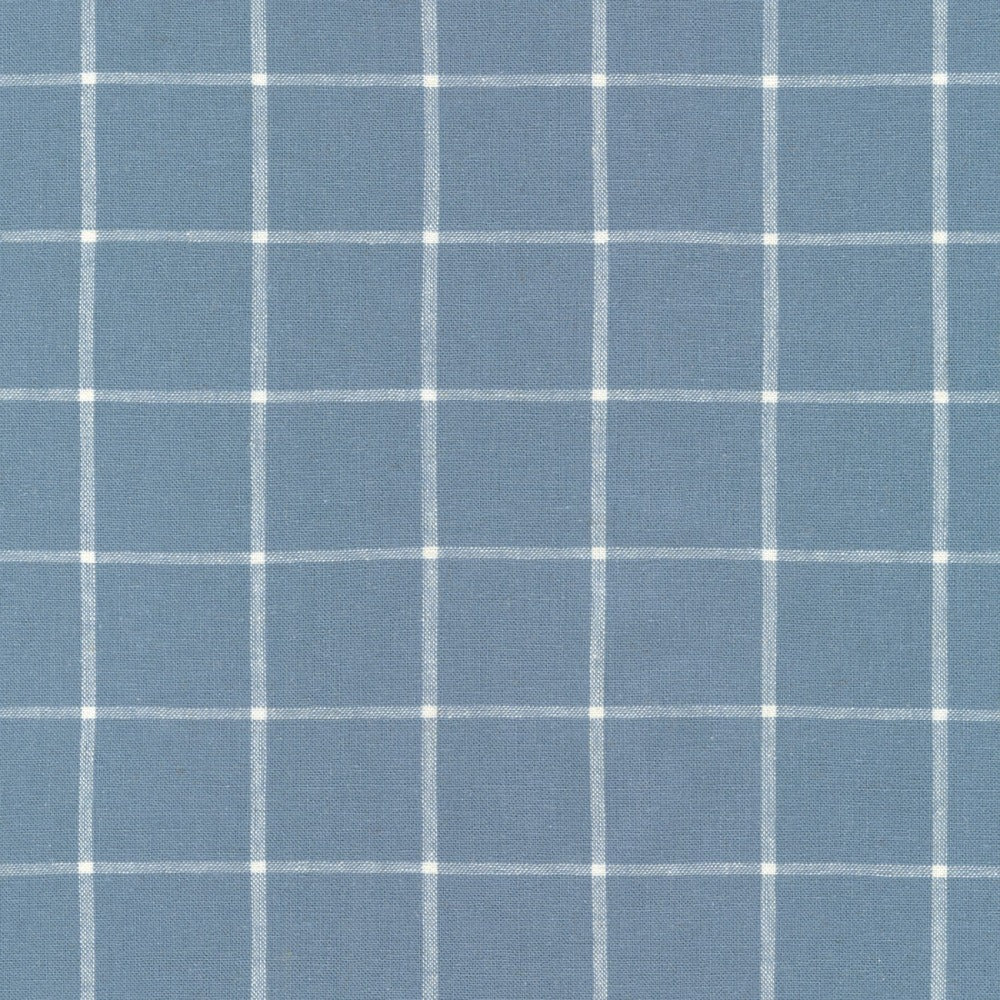 Essex Yarn Dyed Classic Wovens Checkerboard in Chambray Fabric Robert Kaufman
