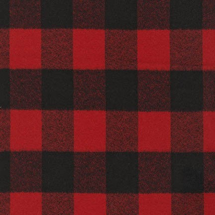 Mammoth Flannel by Robert Kaufman in 1.5" Check Red Fabric Robert Kaufman