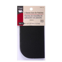 Denim Iron-on Patches Notions Brooklyn Craft Company Black