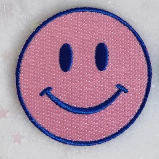 Embroidered Smiley Face Emblem
