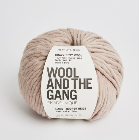 Wool and the Gang Crazy Sexy Wool Yarn Wool and the Gang Sand Trooper Beige