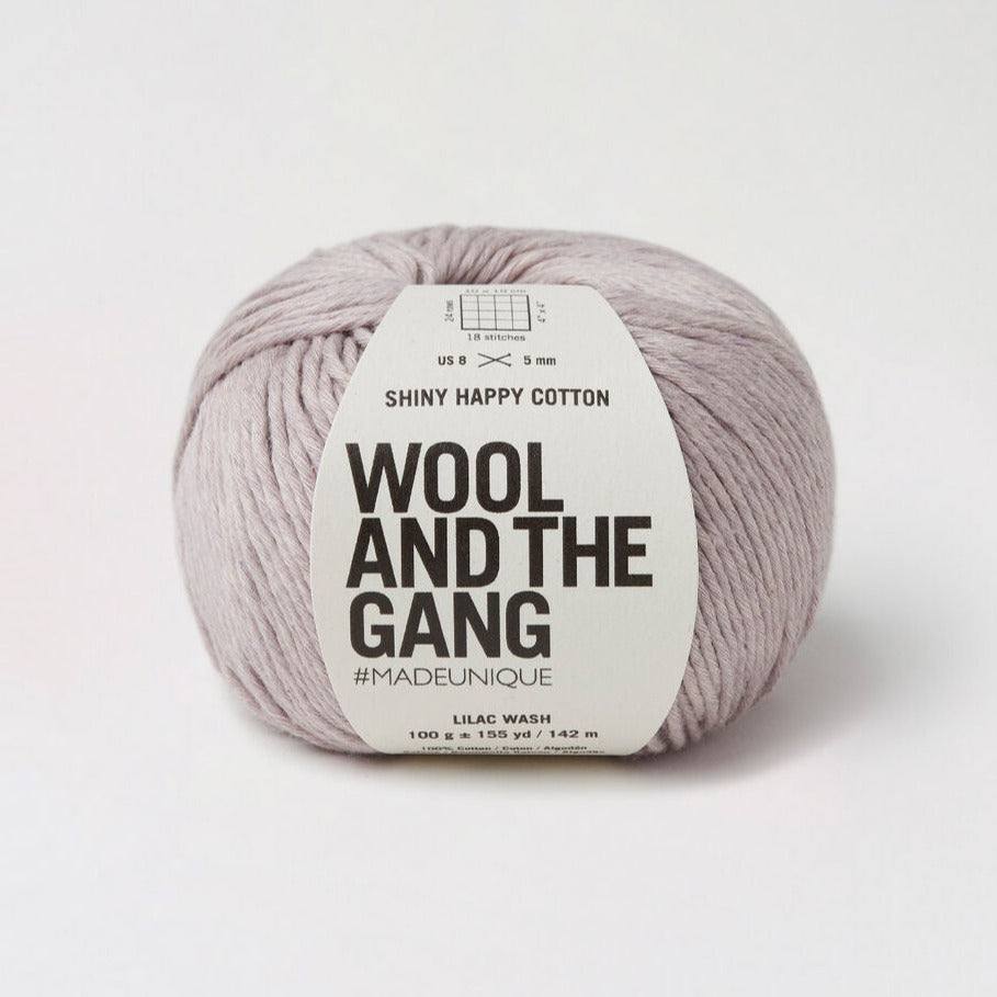 Shiny Happy Cotton Yarn Wool and the Gang Lilac Wash