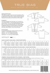 Marlo Sweater Pattern 0-18 Pattern True Bias