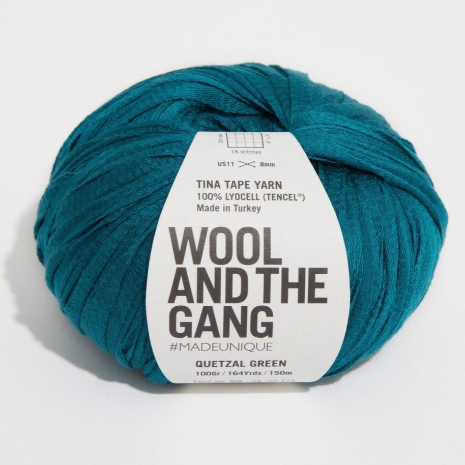 Wool and the Gang Tina Tape Yarn Wool and the Gang Quetzal Green Tina Tape