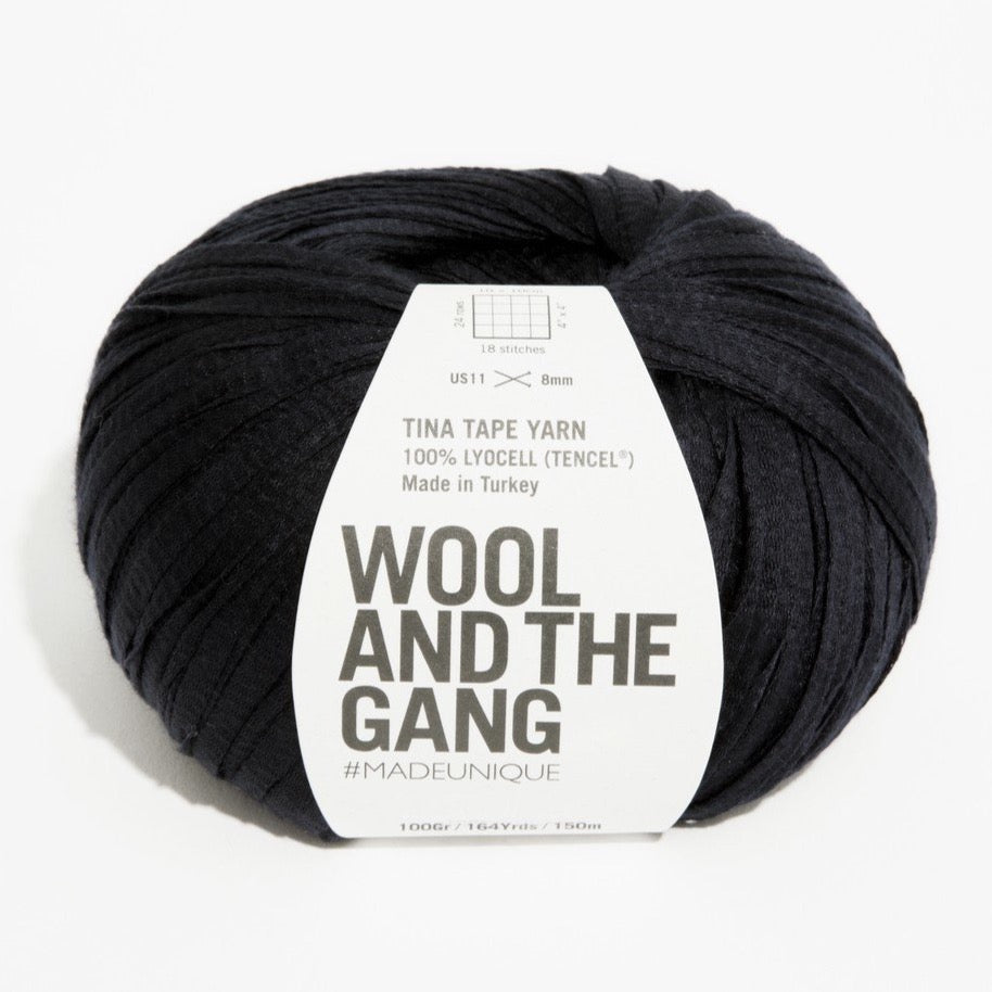 Wool and the Gang Tina Tape Yarn Wool and the Gang Space Black Tina Tape