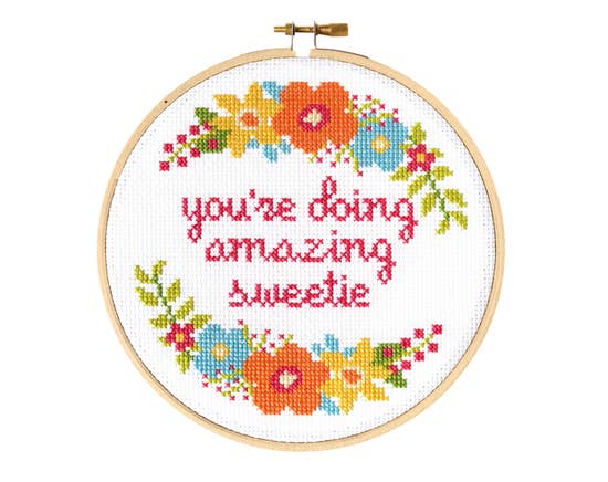You're Doing Amazing Sweetie Cross Stitch Kit Kit The Stranded Stitch