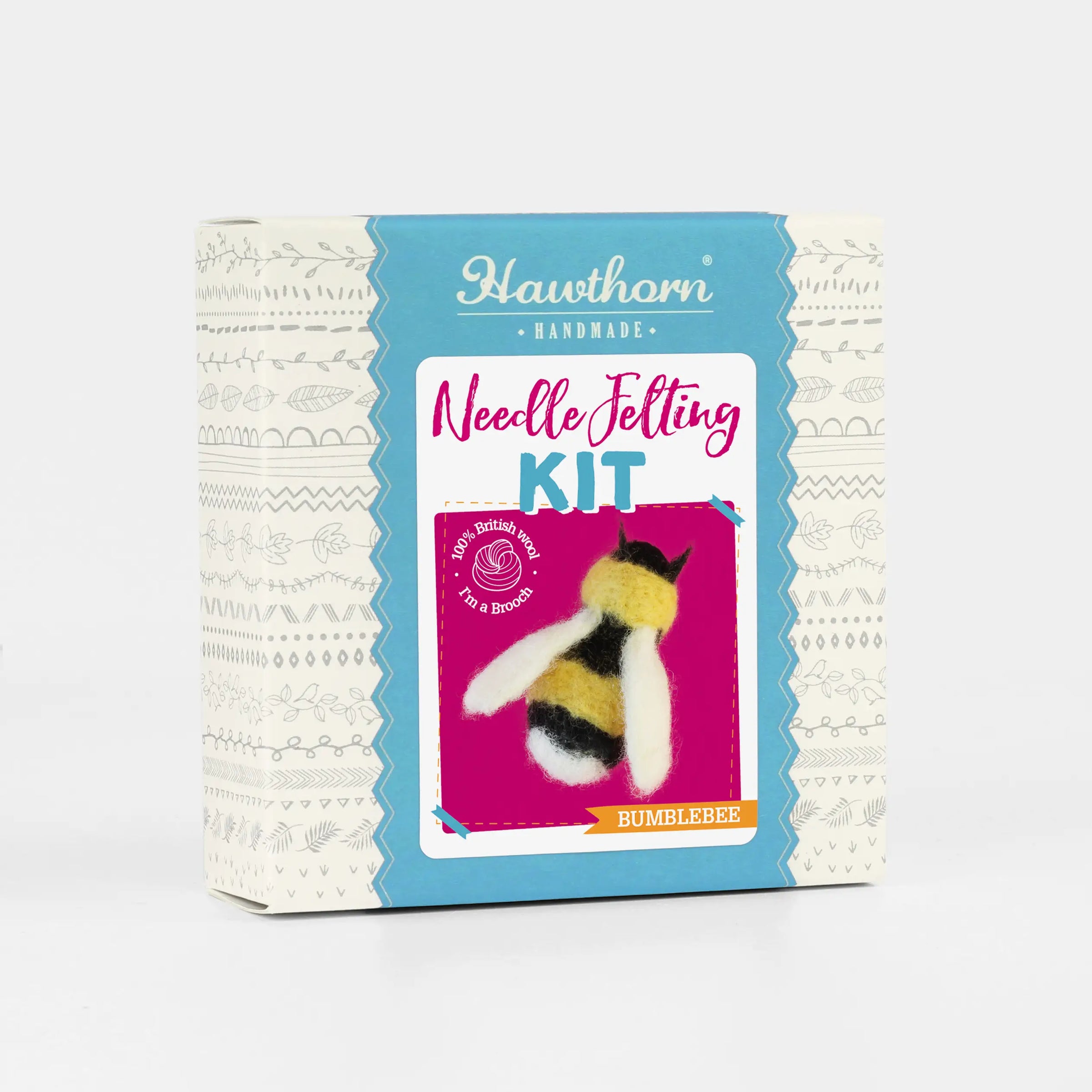 Bee Brooch Felting Kit Kit Hawthorn Handmade