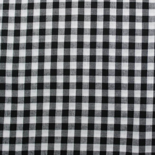 1/4" Gingham Check Poly/Cotton - Black Fabric Richlin Fabrics