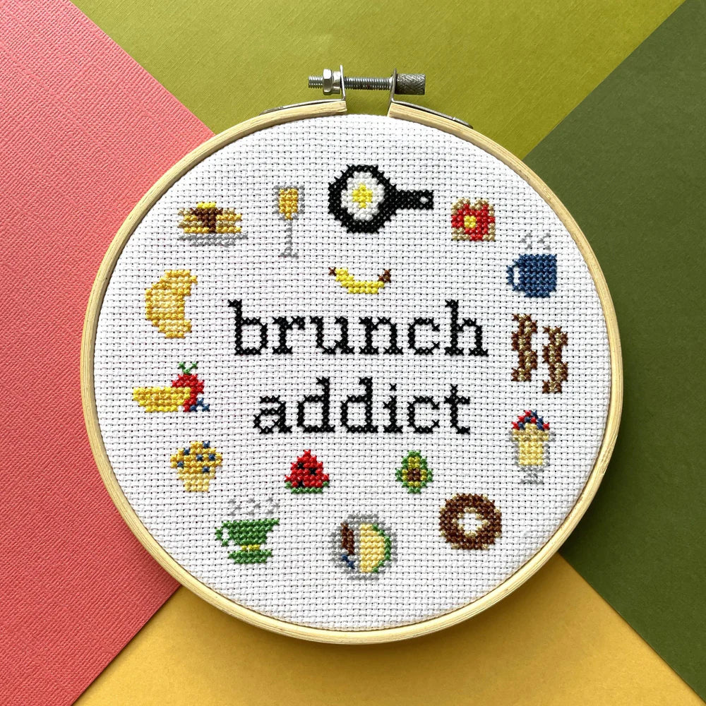 Brunch Addict Cross Stitch Kit Kit Spot Colors