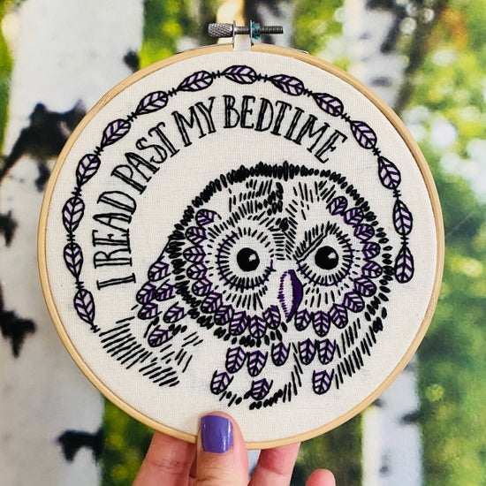 I Read Past My Bedtime Embroidery Kit