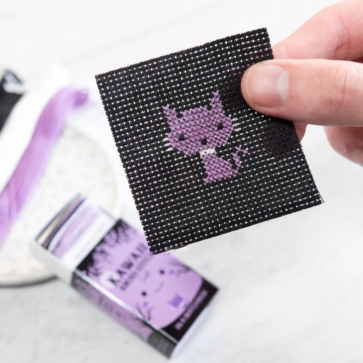 Kawaii Halloween Cat Cross Stitch Kit In A Matchbox Kit Marvling Bros Ltd