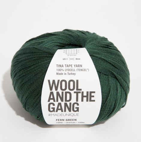 Wool and the Gang Tina Tape Yarn Wool and the Gang Fern Green Tina Tape