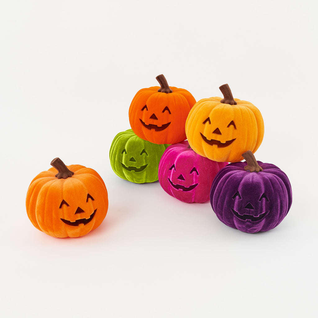 Large Flocked Jack-o-Lantern