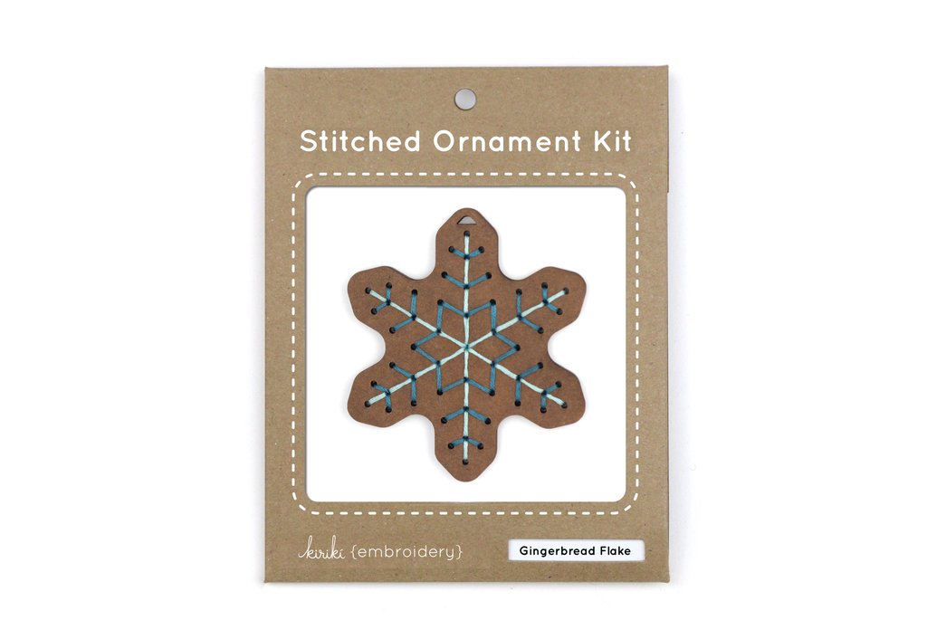 DIY Stitched Ornament Kit - Gingerbread Flake