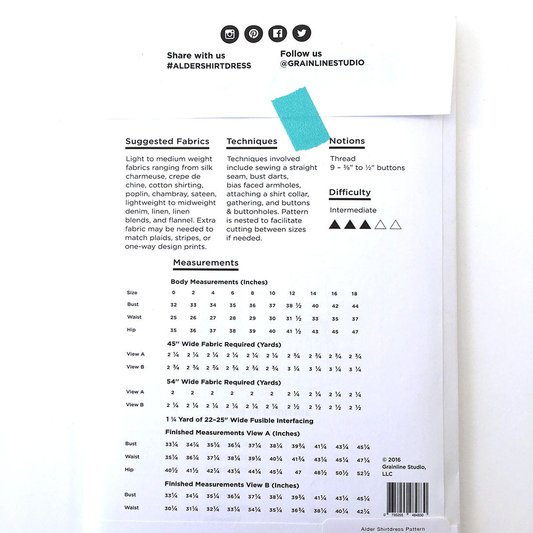 Alder Shirtdress Pattern Pattern Grainline Studio