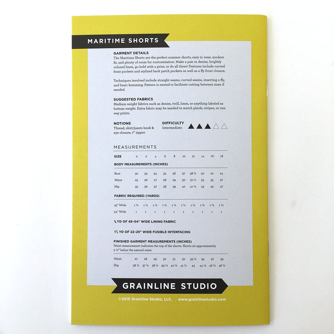 Maritime Shorts Pattern Pattern Grainline Studio