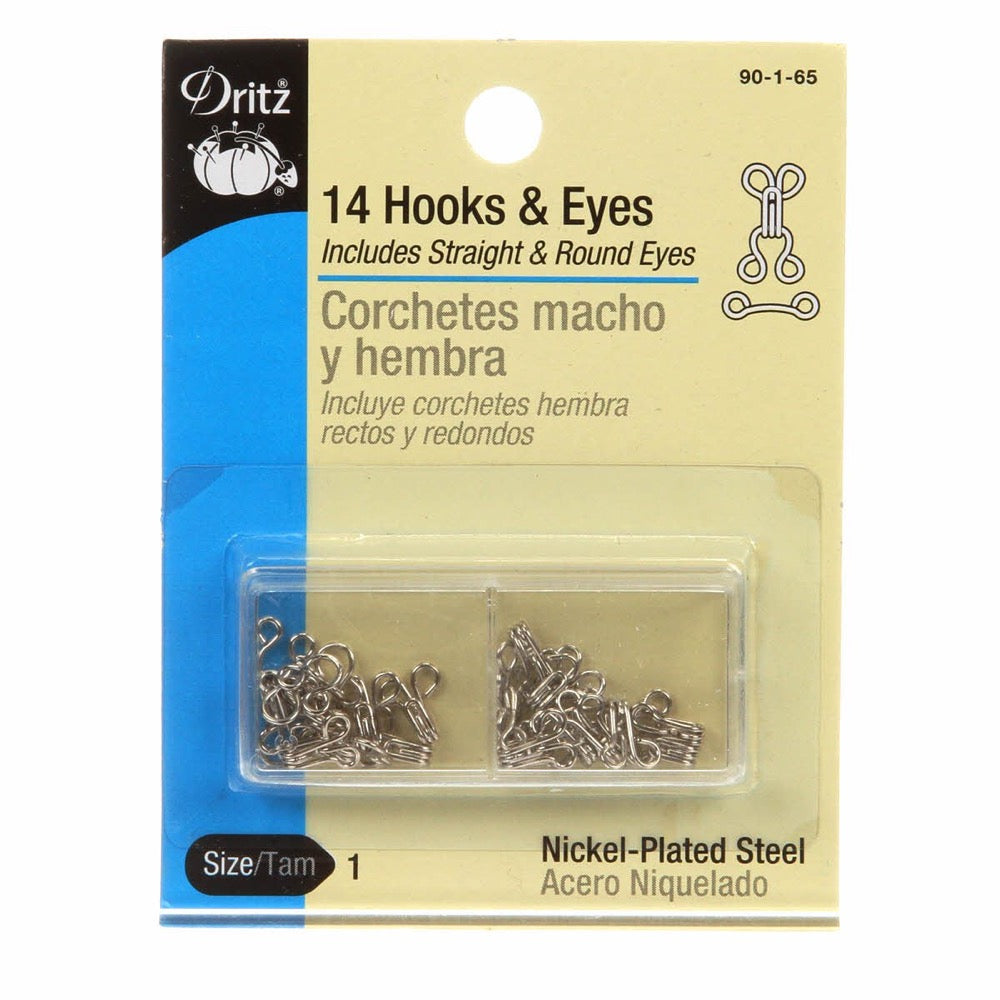 Hooks & Eyes -Nickel Notions Dritz
