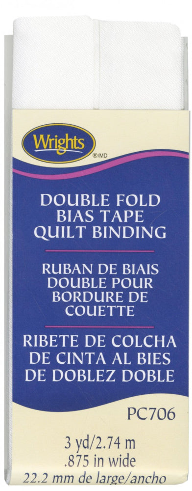 Double Fold Quilt Binding - White Wrights