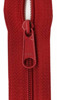 22" Designer Accents Ziplon Zipper Zipper YKK Red