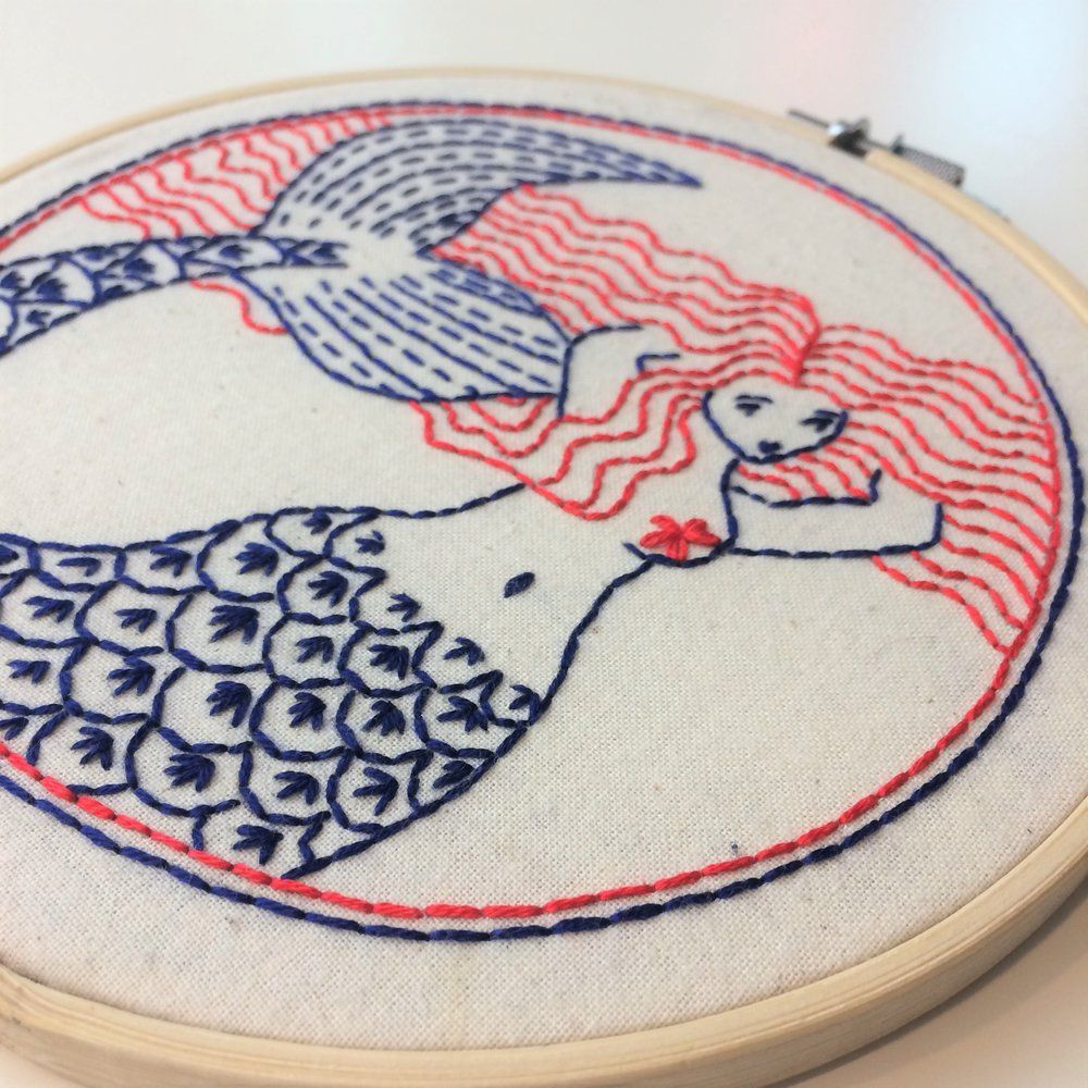 Mermaid Hair Don't Care Embroidery Kit