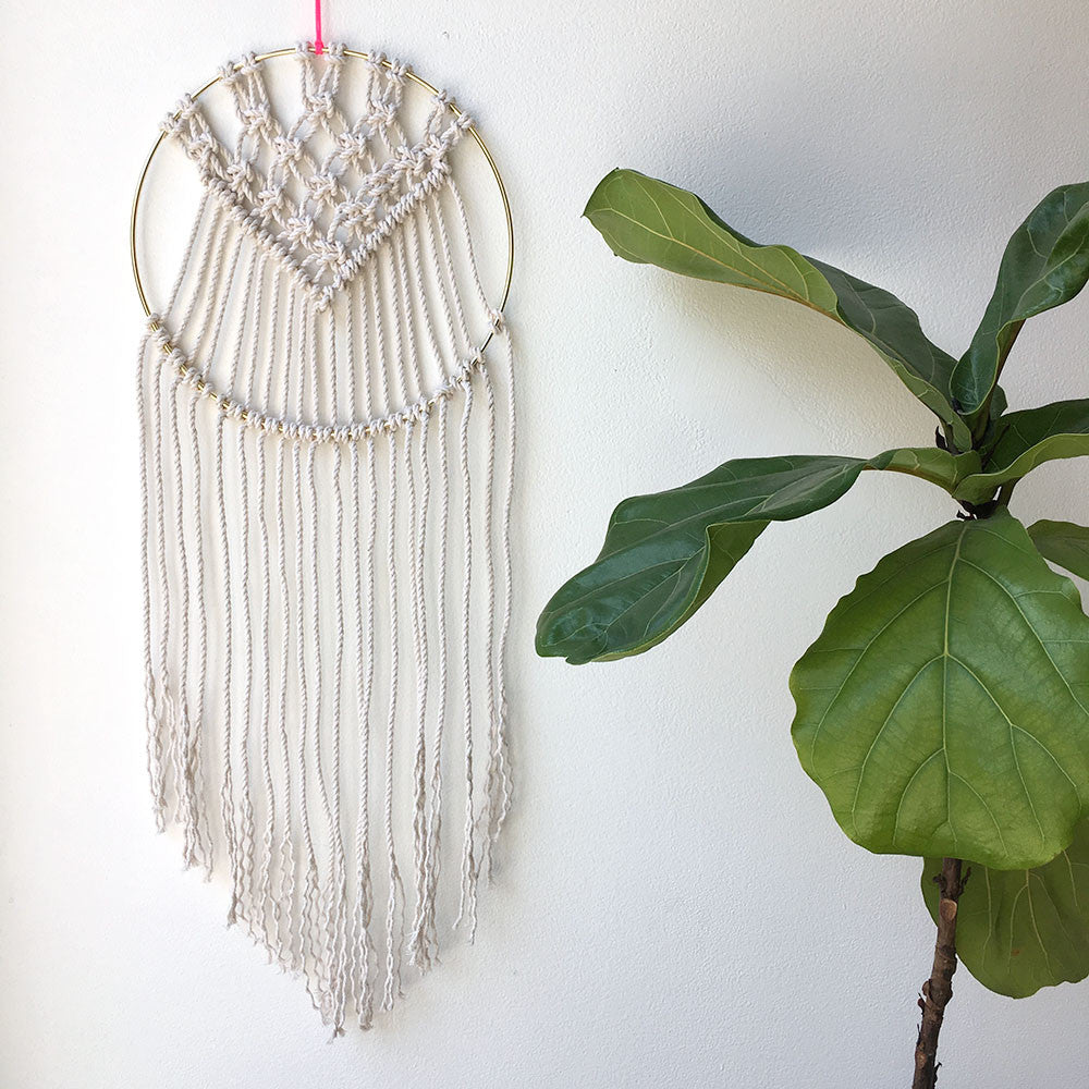 DIY: Brass Ring Macrame Wall Hanging