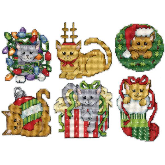 Christmas Kittens Ornament Cross Stitch Kit