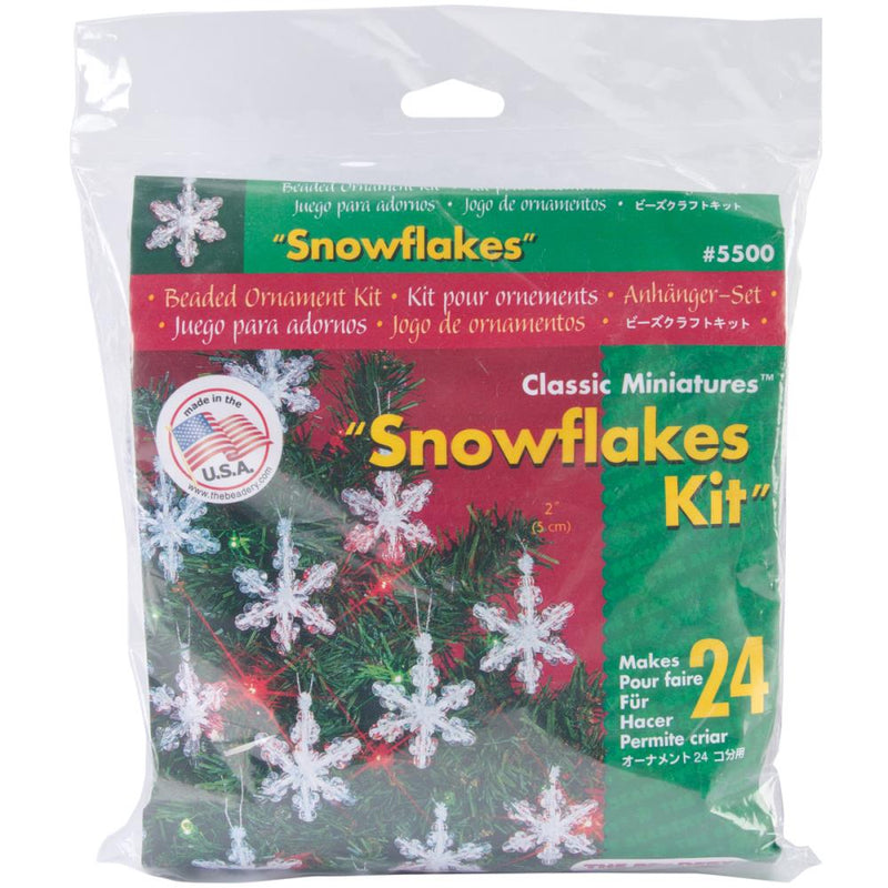 Beadery Mini Snowflakes kit on white background
