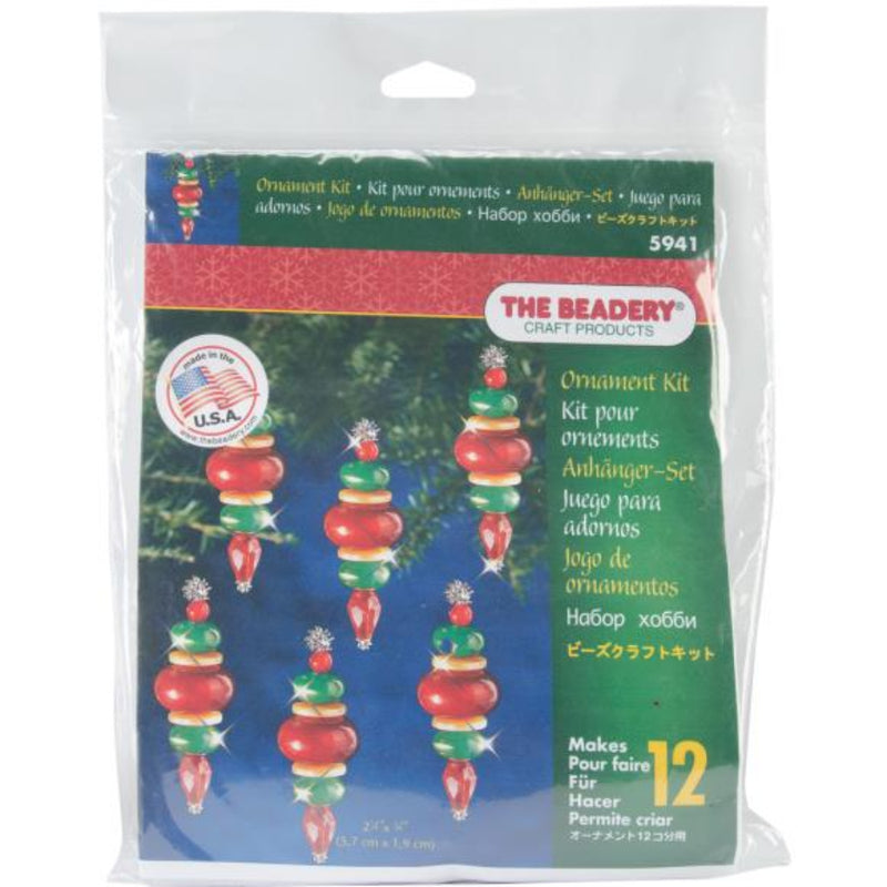 The Beadery craft product packaging with Christmas-themed ornaments on a white background