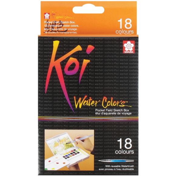 Koi Watercolor Pocket Field Sketch Box - 18 Pans