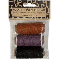 Waxed Linen Thread Thread Lineco Lav/Org/Blk