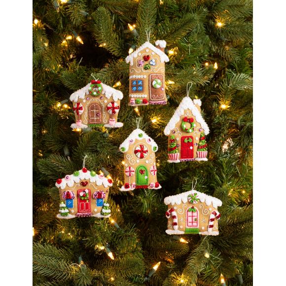 Felt Applique Ornament Kit - Candy Cottage Kit Bucilla