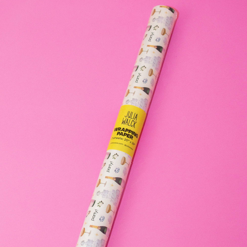 Roll of wallpaper with a pattern on a pink background