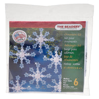 The Beadery craft product packaging with snowflake designs on a blue background