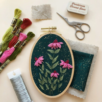 3D Coneflowers Intermediate Embroidery Kit