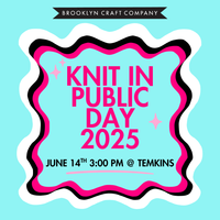 the flyer for our 2025 knit in public day event