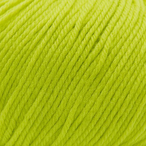 Close-up of a ball of bright green yarn