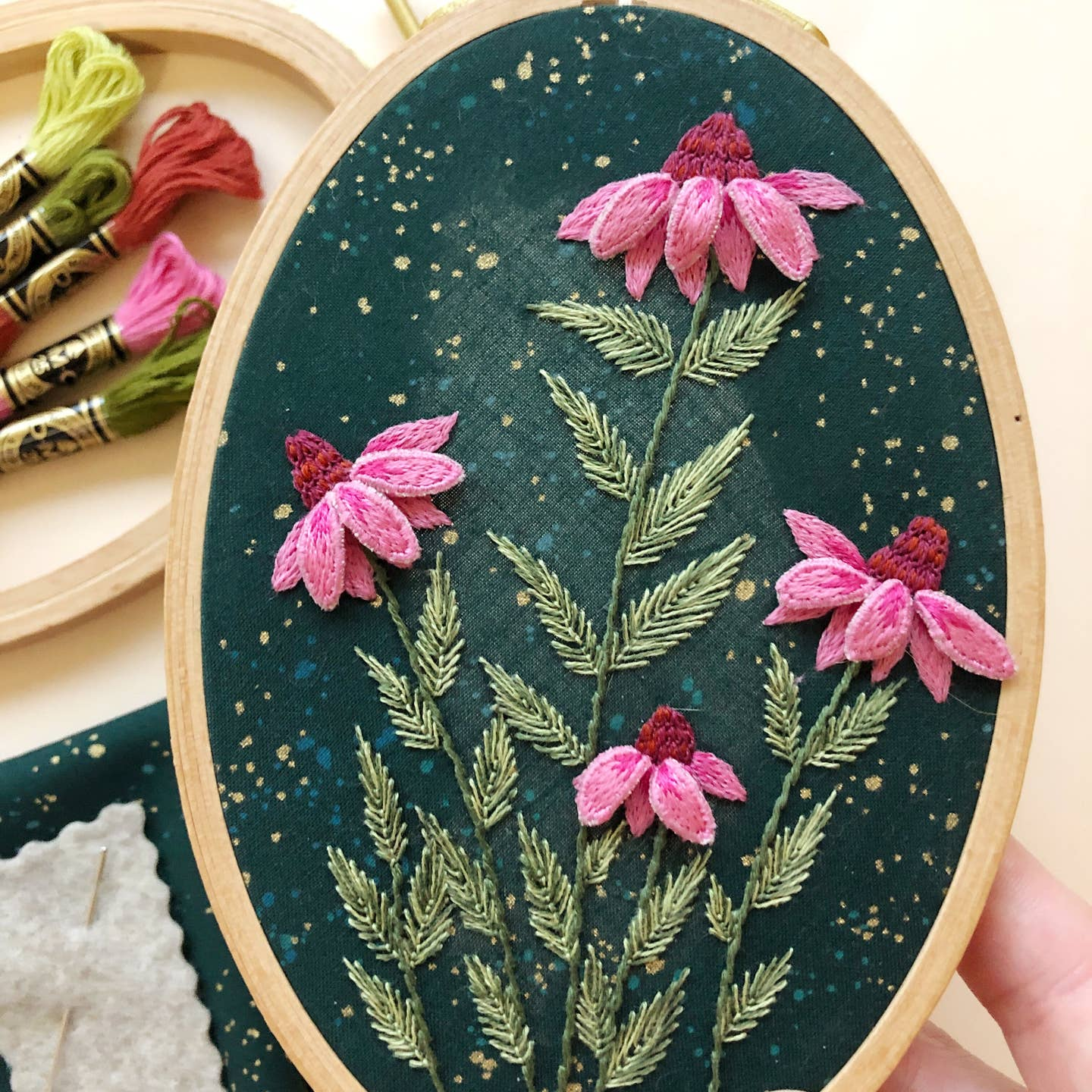3D Coneflowers Intermediate Embroidery Kit