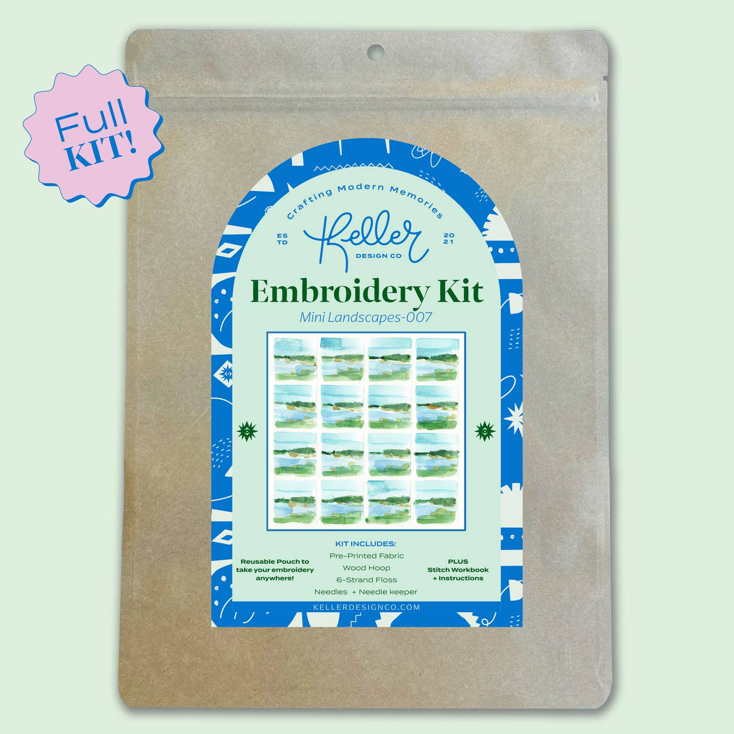 Mini Watercolor Landscapes Embroidery Kit